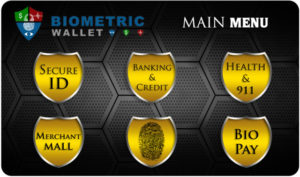 Biometric Wallet Touchscreen Menu